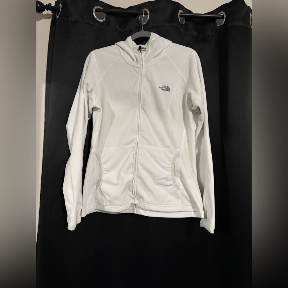The North Face Women's White Hooded fleece Jacket
